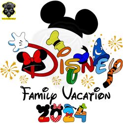 Disney Family Vacation 2024 Mickey Head PNG