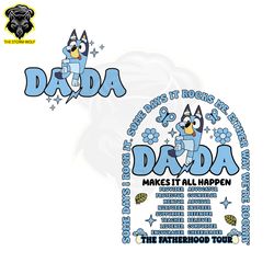 Bluey Dada The Fatherhood Tour SVG Digital Download Files