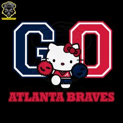 Hello Kitty Go Atlanta Braves Cheerleader SVG
