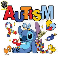 Cute Stitch Autism Awareness PNG Digital Download Files