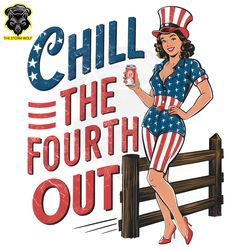 Chill The Fourth Out American Girl PNG Digital Download Files