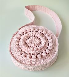 Crochet bag crossbody round pattern beginner