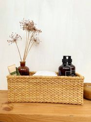 3-section undefined Storage Basket, Set Of 2 Decorative Wicker Baskets For Bathroom & Toilet Paper Basket. Bathroom Organizer