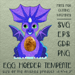 Blue Dragon | Easter Egg Holder | Paper Craft Template