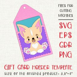 Chihuahua Dog | Gift Card Holder | Paper Craft Template