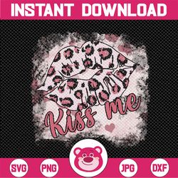 Kiss Me Leopard Lip Sublimation Design PNG Digital Download, Rosegold leopard Lip, Lip tattoo PNG Digital File