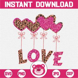 Valentine PNG, Valentine Sublimation Design, Love PNG Sublimation Design, Pink Love Leopard Print PNG, Valentine's Day,