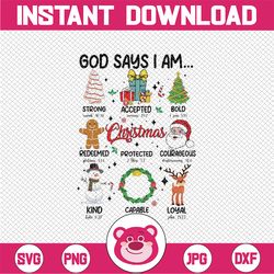 God Says I Am Christmas Png, Christmas Vibes Png, Christmas Png, Digital Download