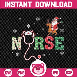 Nurse Christmas Stethoscope Paramedic Nurses Png, Medical Paramedic Santa Png, Christmas Png, Digital Download