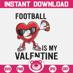 Cute Football Heart Dabbing Valentines Day Svg, Valentines Day Hearts 2023 Svg Png, Valentines Svg Dxf Png Digital Downl
