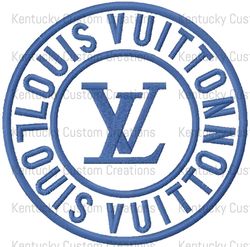 Louis Vuitton Blue Embroidered Look Patch PNG Digital Download High Quality Sublimation File