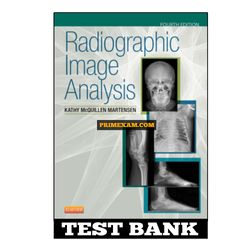 Radiographic Image Analysis 4th Edition Martensen Test Bank