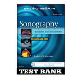 Sonography Principles and Instruments 9th Edition Kremkau Test Bank