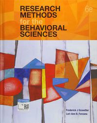 Research Methods for the Behavioral Sciences 6th Edition Gravetter Test Bank