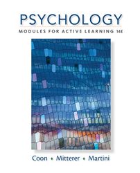 Psychology Modules for Active Learning 14th Edition Coon Test Bank