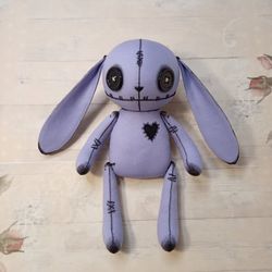 Bunny Scary Soft Toy Handmade - Violet