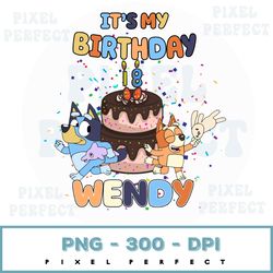 Personalized Bluey Family png, Bluey Birthday Party png, Custom Bluey Family png, Custom Birthday Matching png, Bluey pn