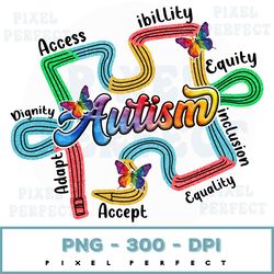 Autism Teacher Pencil Glitter Png, Autism Awareness Png, Special Education Png, Glitter Autism Pencil, Autism Awareness