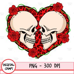 Valentine Skull Png, Digital Download-Shirt Designs-Happy Valentines Day Png,Valentines Sublimation,Valentine Png Design