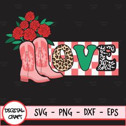 Valentines Day Cowgirl Boots Svg Valentines Svg Faux Sequins Glitter Love Svg Pink Sparkly Hearts Svg