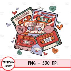 Valentine's Day Cassette Tapes Png, Happy Valentine's Png, 14th February Png, Valentine's Day Png, Sublimate Designs