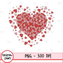 Valentine Png Digital Download, Hand Drawn Digital Design, Sublimation Download, Whimsical Hearts, Painted Hearts