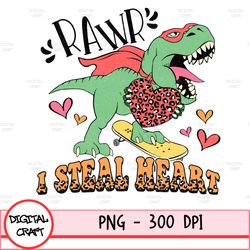 I Steal Hearts Png, Retro Valentine Png, Boys Valentine Png, Dinosaur Holding Heart, Dinosaur Valentine Png, Valentine