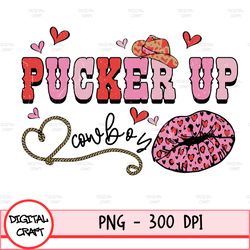 Retro Pucker Up Cowboy Png, Valentine's Png, Cowboy Hat Png, Valentine's Day Png, Xoxo Png, Valentine Love Png, Retro He
