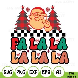 Fa La La Retro Svg, Retro Christmas Quotes Svg, Christmas Shirt Svg, Winter Svg, Merry Christmas, Cut File Cricut