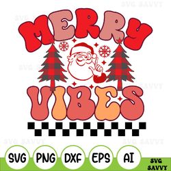 Merry Vibes Svg, Christmas Svg, Christmas Tree Svg, Svg Designs, Retro Christmas Svg, Winter Design Svg, Christmas Light