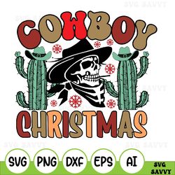 Cowboy Christmas Svg, Cowboy Decorates The Christmas Tree Svg, Western Christmas Svg