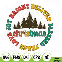 Christmas Tree Svg, Christmas Svg, Christmas Tree Png, Peace Love Svg, Dxf, Svg Files For Cricut, Silhouette, Sublimatio