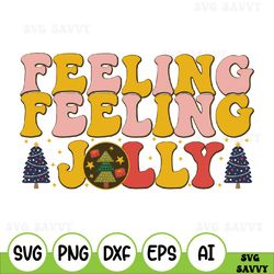 Feelin' Jolly Svg Christmas Smiley Svg Smile Face Christmas Svg Retro Christmas Svg Checkered Feeling Jolly Svg