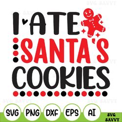 Funny Christmas Svg, I Ate Santa's Cookies, Silly Christmas Quotes Svg, Holiday, Merry Christmas Shirt