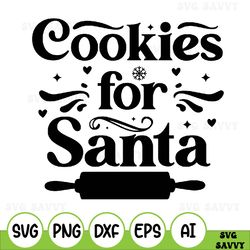 Cookies And For Santa Svg, Cut File, Merry Christmas Svg