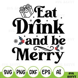 Eat Drink And Be Merry Svg, Baking Svg, Christmas Potholder Svg, Svg Files For Cricut & Silhouette, Digital Download