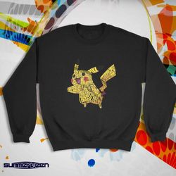 Pikachu Pokemon Typographic Women&8217S Sweatshirt