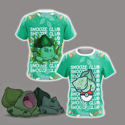 Pokemon &8211 Bulbasaur Snooze Club Unisex 3D T-shirt