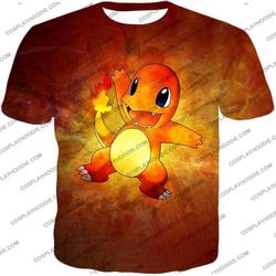 Pokemon Fire Type Charmender Blazing Artwork Graphic T-Shirt PKM156