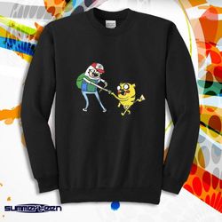 Pokemon Funny Adventure Time Ash And Pikachu Men&8217S Sweatshirt
