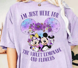 I'm just here for the violet lemonade and flowers Mickey Minnie Epcot International Flower & Garden Festival 2024 png, E