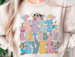 Mickey & friends Best Birthday Ever Birthday squad png, Birthday Boy Girl Disney png, Disney trip 2024 png, Disney birth