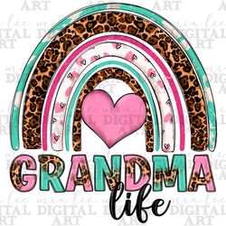 Grandma rainbow png sublimate designs download, Mother's Day png, western grandma png, grandma life png, sublimate desig