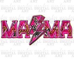 Mama neon lightning bolt png sublimation design download, Mother's Day png, western mama png, neon mama png, sublimate d