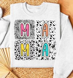 Boho Dalmatian Mama PNG, Mama Doodle Png, Dalmatian Dots, Sublimation Download, Mama Png Design Download, Mother's Day p