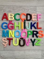 Turkish alphabet made of felt Educational set of soft letters for kids