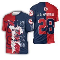 28 J D Martinez Boston Red Sox 3D T-Shirt