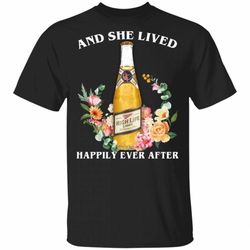 And She Live Happily Ever After Miller High Life T-shirt Beer Tee VA12