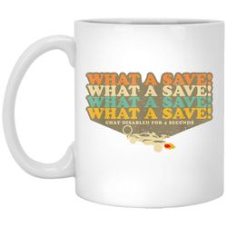 What A Save Chat Disabled Retro Octane Rocket Soccer White Mug
