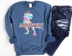 Watercolor Mamasaurus Sweatshirt, Mama Saurus Sweater, Dinosaur Mama Sweatshirt, Gift For Mom, Motherhood Shirt T-Shirt